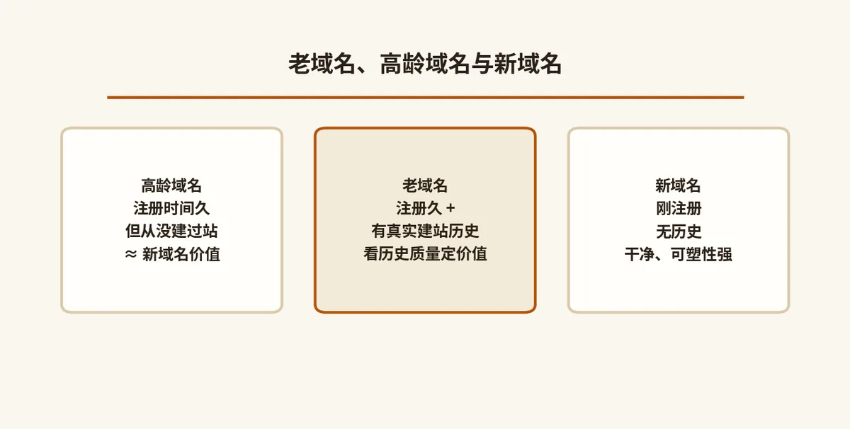 老域名、高龄域名与新域名的关系